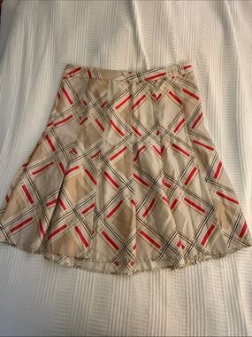 Gap Women’s Plaid A-Line Skirt with Red Accents